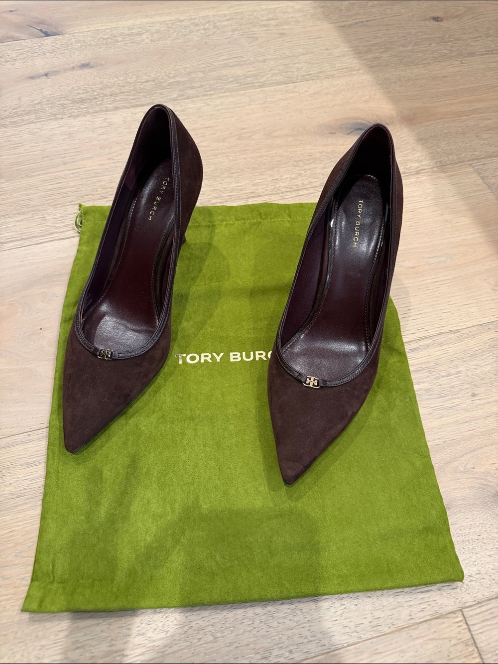 Tory Burch Women's Dark Brown Pointed Toe Pumps size 9.5 worn once
